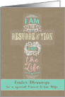 Easter Blessings to my Friend and his Wife, Cross, Word Art card