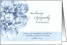 In Loving Sympathy, From all of us, Blue Peony card