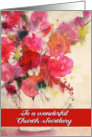Happy Birthday to a wonderful Church Secretary, Watercolor Roses card