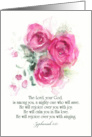 Christian Encouragement Card, Zephaniah 3, Pink Roses card