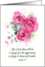 Christian Encouragement Card, Psalm 9:9, Watercolor Roses card