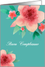 Happy Birthday in Italian, Buon Compleanno, Bright Flowers card