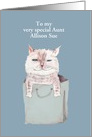 Happy Birthday, Customize for any Relation, grinning Cat in a Bag card