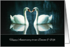 Happy Wedding Anniversary to our Deacon and his Wife, Swans card