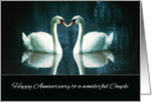 Happy Wedding Anniversary to a wonderful Couple, Swans card