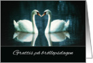 Happy Wedding Anniversary in Swedish, Swans card