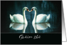 I love you in Irish Gaelic, two Swans card