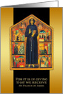 St. Francis of Assisi, Catholic Saint, Medieval Painting card