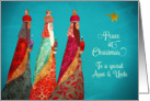 Peace at Christmas, to my Aunt and Uncle, Three Magi, Gold Effect card
