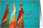 Merry Christmas, Minister and Family, Psalm 22, Wise Men, Gold Effect card