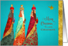 Merry Christmas, Colleague, Wise Men, Gold Effect card