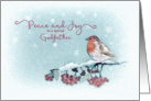 Peace and Joy, Godfather, Christmas Card, Robin card