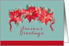 Season’s Greetings, Poinsettia garland, Painting card