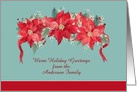 Merry Christmas, Customizable, Poinsettias card
