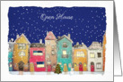 Open House Invitation, Christmas Card, Illustration card