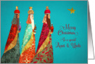 To a special Aunt and Uncle, Merry Christmas, Three Kings card