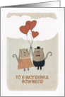 To a wonderful Boyfriend, Valentine’s Day, two Cats with Hearts card