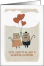 I love you, Love, Romance, two Cats with Hearts card