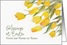 Blessings at Easter From our Home to Yours, Tulip, Watercolor Painting card