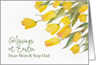 Blessings at Easter, Mom & Step Dad, Tulips, Watercolor Painting card