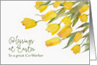 Blessings at Easter, For Co-Worker, Tulips, Watercolor Painting card