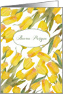 Happy Easter in Italian, Buona Pasqua, Tulips, Watercolor Painting card
