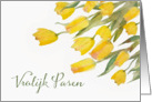 Happy Easter in Dutch, Tulips, Watercolor Painting card
