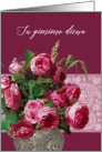 Happy Birthday in Lithuanian, Su Gimimo Diena, Pink and Red Roses card