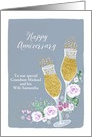 Grandson and Wife, Customize, Happy Wedding Anniversary card