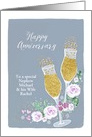 Nephew and Wife, Customize, Happy Wedding Anniversary, Faux Gold card