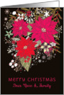 Dear Niece and Family, Merry Christmas, Poinsettias, Floral card