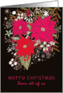 From All of Us, Business Christmas Card, Poinsettias, Floral card