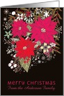 Customizable Merry Christmas, Poinsettias, Berries, Fir Branches card