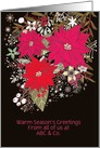 Customizable, From all of us, Business Christmas Card, Poinsettias card