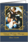 Dear Uncle, Christmas Blessings, Nativity, Gold Effect card