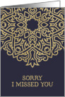 Sorry I missed you, Customer/Client Relations, Gold Effect card