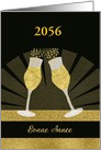 Year Customizable, Happy New Year in French, Champage card