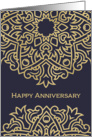 Happy Employee Anniversary, Gold Effect, Dark Grey card