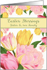 Sister and her Family, Easter Blessings, Tulips card