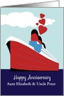 Customize, Happy Wedding Anniversary, Cruise Ship, Hearts card