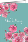 God Bedring, Get Well Soon in Norwegian, Watercolor Roses card
