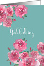 Get Well Soon in Danish, God Bedring, Watercolor Roses card