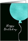 Happy Birthday Card, Mint Glitter Foil Effect Balloon card
