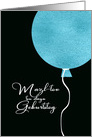 Happy Birthday in Yiddish, Glitter Foil Effect Balloon card