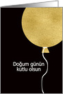 Happy Birthday in Turkish, Glitter Foil Effect Balloon card