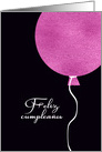 Happy Birthday in Spanish, Feliz Cumpleaos, Pink Glitter/Foil effect card
