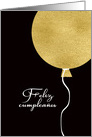Happy Birthday in Spanish, Feliz Cumpleaos, Gold Glitter/Foil effect card