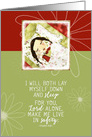 Psalm 4:8, Christian Encouragement, Folk Art Painting card