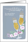 Niece and Husband, Congratulations on your Wedding, Champagne card