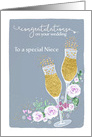 Niece, Congratulations on your Wedding, Champagne card